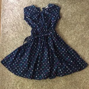 Lands End Girls size 6 polka dot dress
